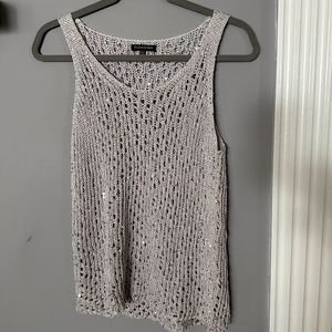 Eileen Fisher Sparkle Knit Sleeveless Sweater Tank Top